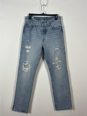 Levi's 501 Distressed Straight  Jeans Women's Size 27 Inseam 30”